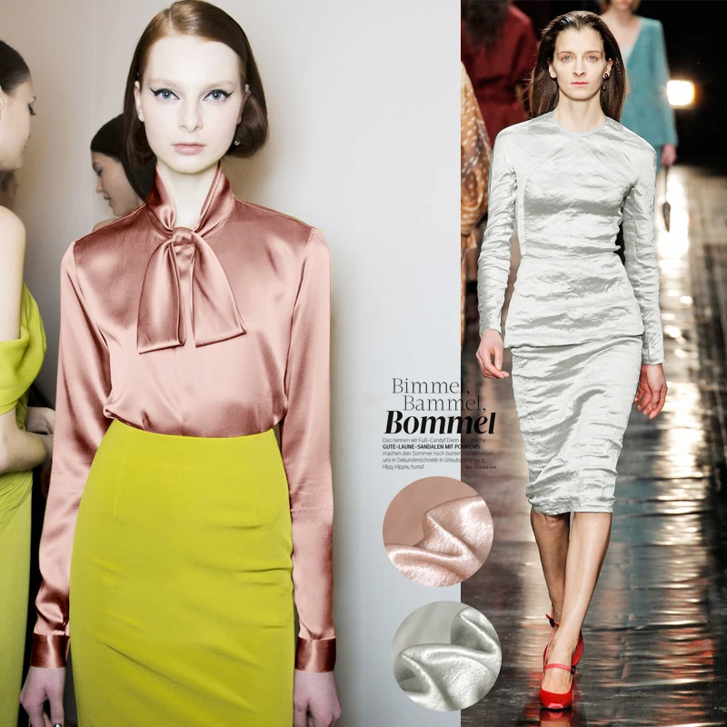 Водная волнистая текстура импортированная модная атласная SS238 тяжелая ткань