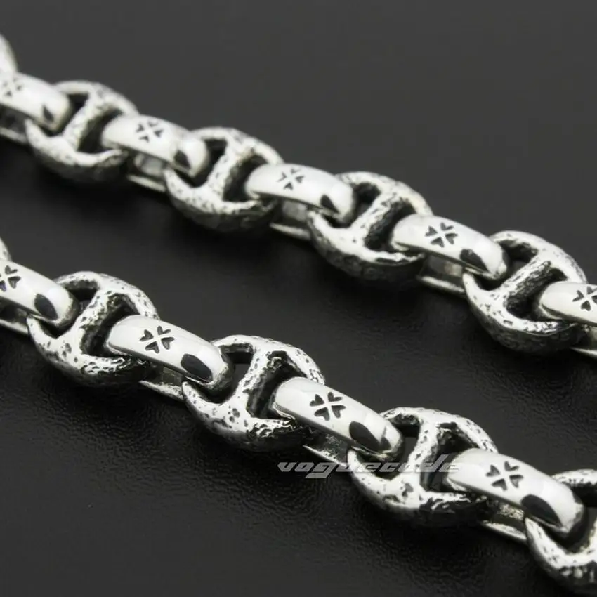 Огромное тяжелое мужское байкерское ожерелье из стерлингового серебра 925 пробы в