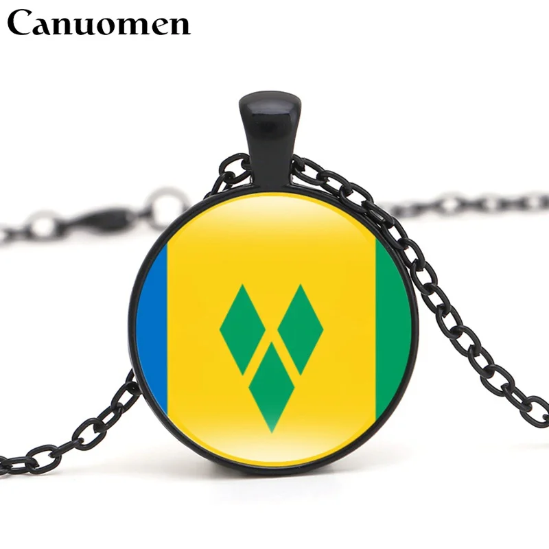 Canuomen Saint Lucia кулон в форме флага ожерелье страны Карибского бассейна национальные
