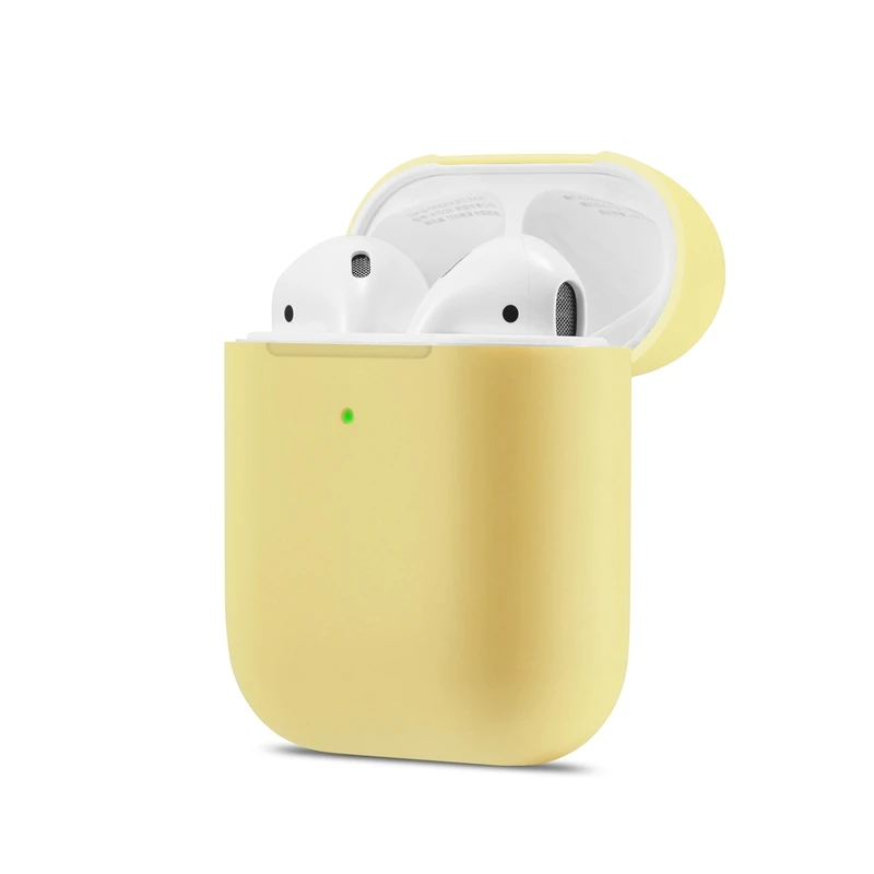 Dark Yellow Ультратонкий ТПУ Bluetooth беспроводной защитный чехол для наушников для Airpods 2 разных ярких цветов сумка для наушников Airpods 2 аксессуары - Цвет: Dark Yellow