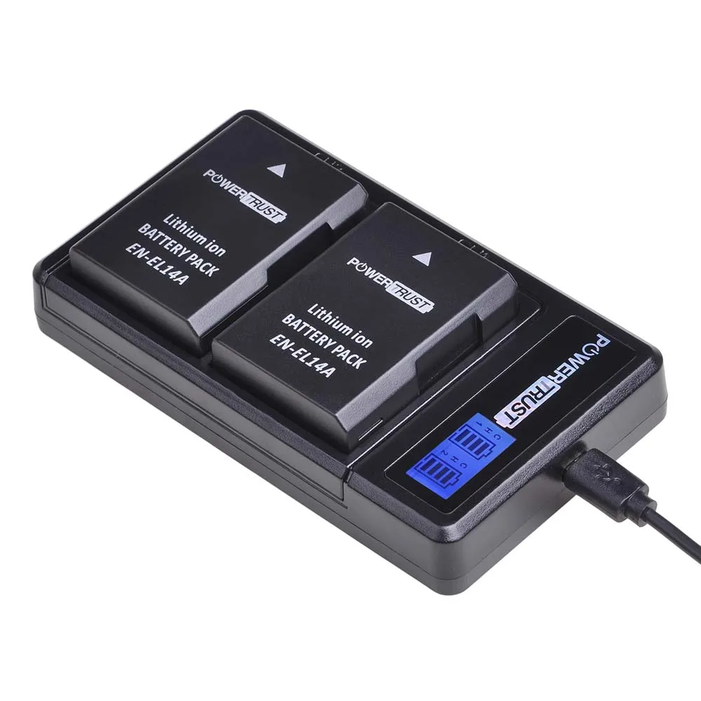 2 battery set EN-EL14 EN EL14 EN-EL14a EL14a EL14 батарея+ ЖК двойное зарядное устройство для Nikon P7800, P7100, D3400, D5500, D5300, D5200, D3200, D3300, MH-24 - Цвет: 2 battery set