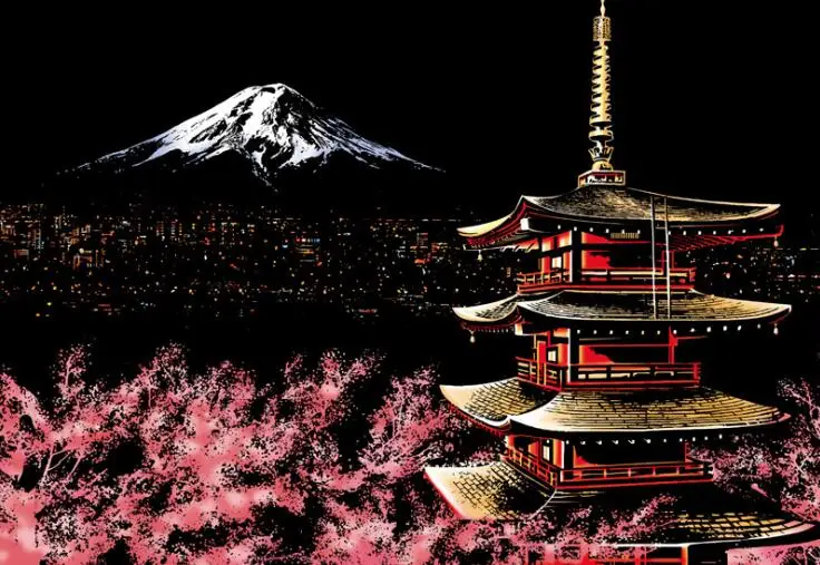 Japan Mount Fuji 23 цвета декоративная картина с царапинами, мир фотографии с достопримечательностями, бумага для рисования, украшения дома, подарки на день рождения - Цвет: Japan Mount Fuji