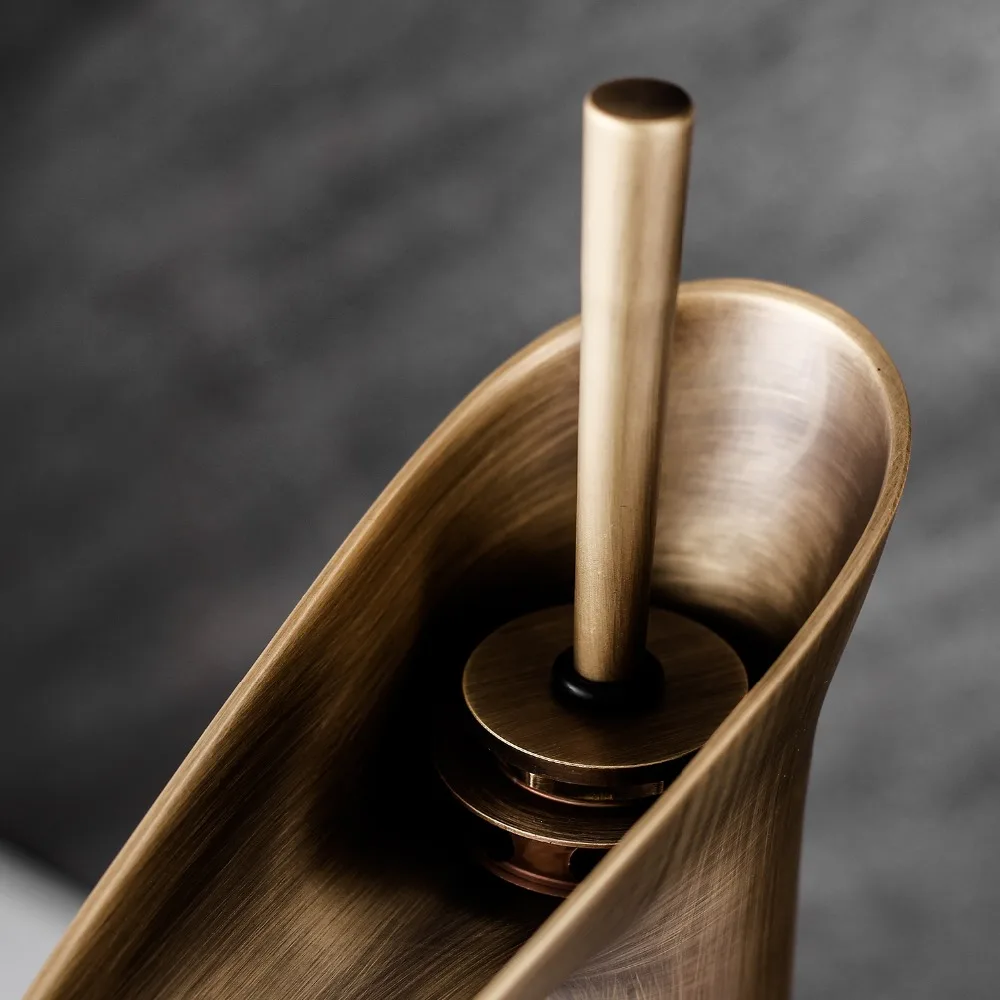 Винный стеклянный стиль Однорычажный Водопад Ванная раковина кран латунный