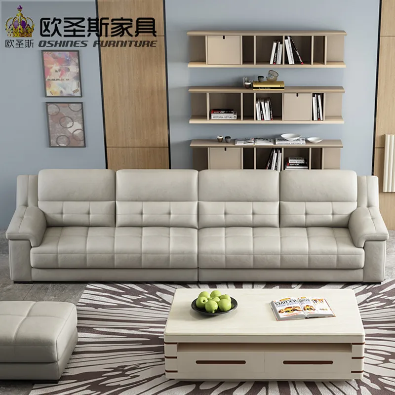 2019 New Arival Pure Color Decoration Modern Style Recliner 1+2+3 Seats Combination Living Room Genuine Leather Sofa OCS-K009A | Мебель