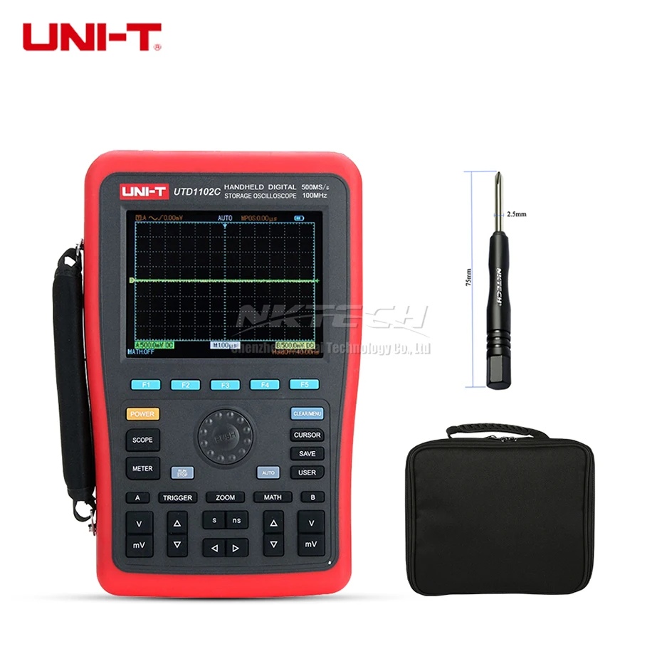 UTD1102C 100MHz DHL UNI-T UTD1202C 2 канала 200 мГц 1GS/S Портативный цифровой осциллограф осциллографа - Цвет: UTD1102C 100MHz
