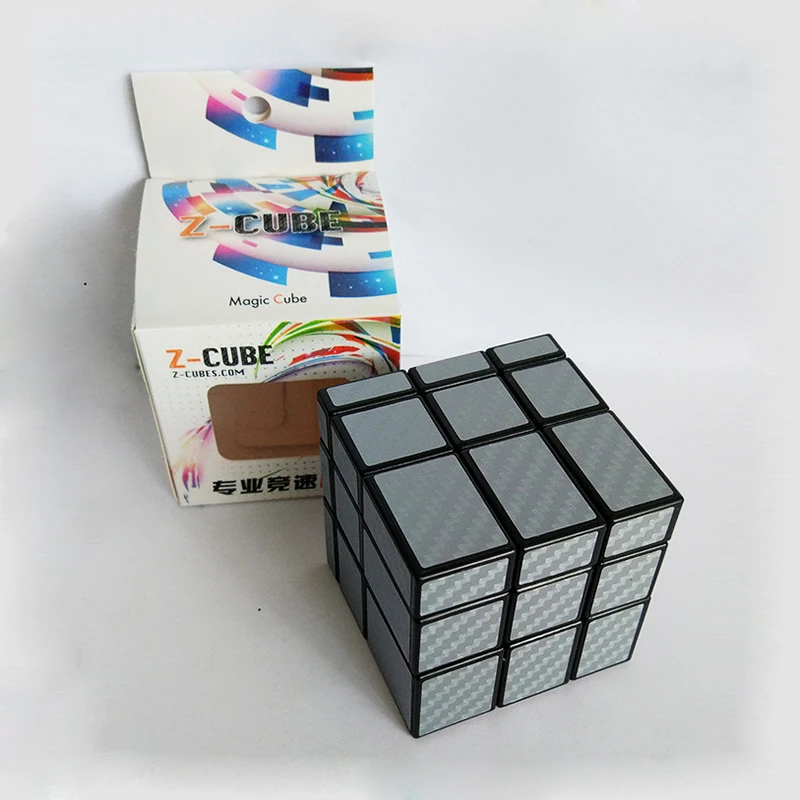 Зеркальный куб D-FantiX Z 3x3 с золотистой/серебристой наклейкой из углеродного