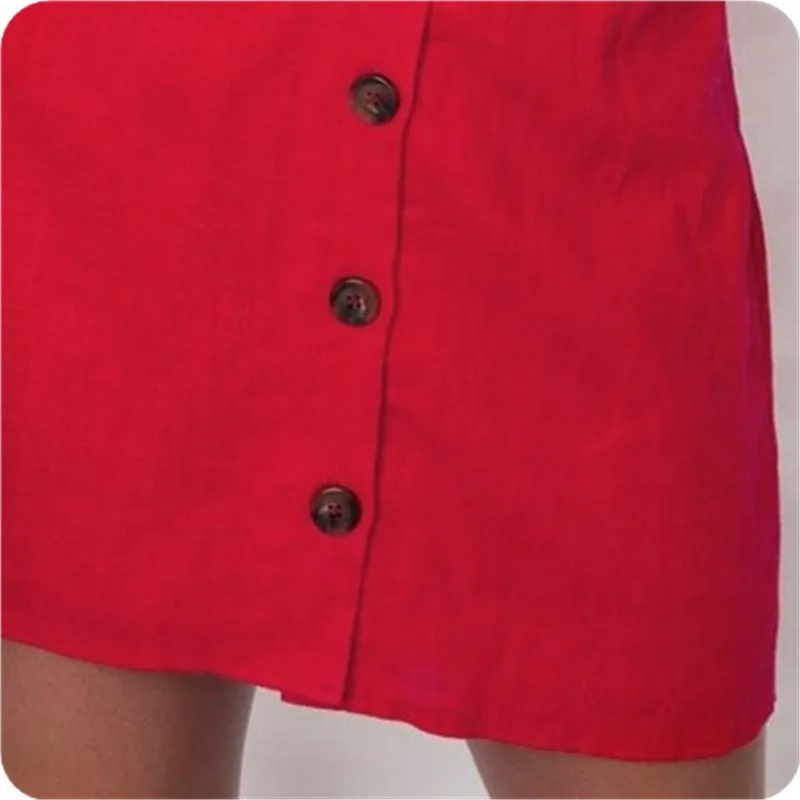 Летнее популярное Новое Стильное однотонное пикантное платье на бретельках с V