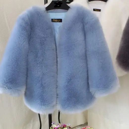 Женское пушистое меховое пальто из искусственного меха теплая меховая куртка