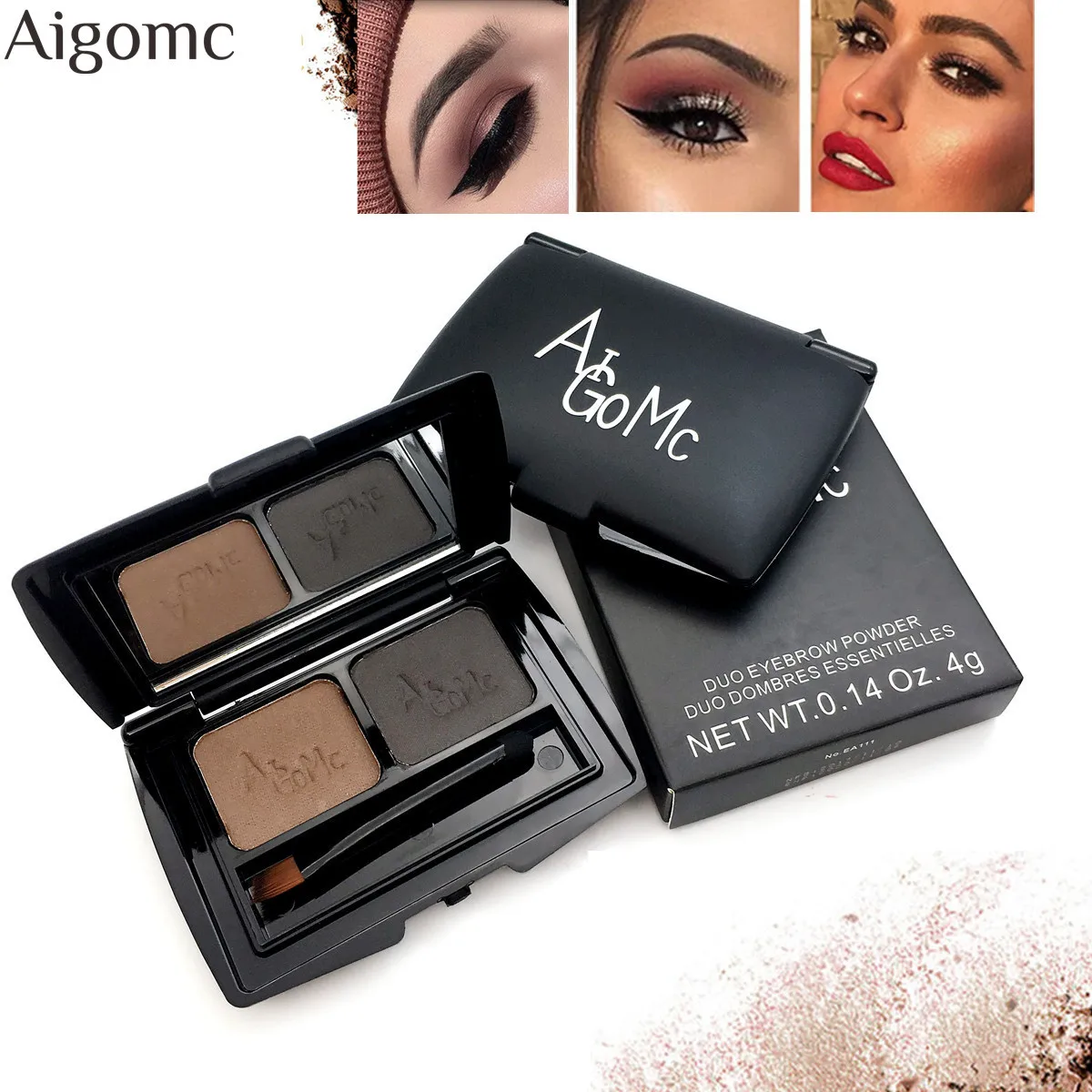 

New Beauty Two-Color Eyebrow Powder Lazy Eyebrow Cream Natural Easy To Wear Long-Lasting Waterproof Sweat-Proof Repair Cosmetics