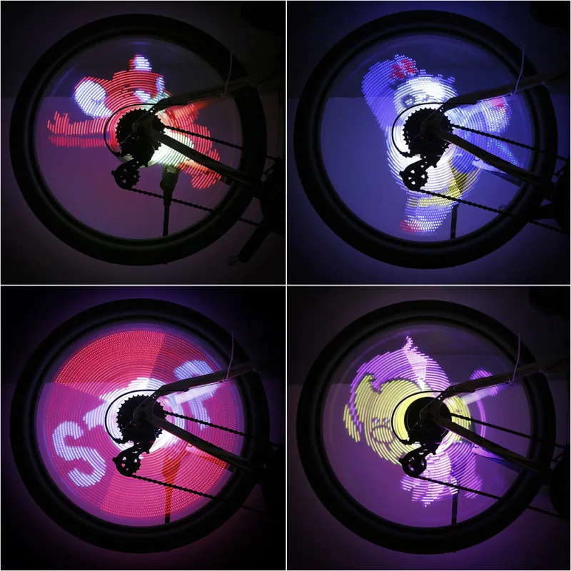 1 шт. 64 светодиодный RGB подсветка для велосипедных колес спица свет авто Скорость Изменение программируемый DIY свет лампы аксессуары для велосипедов Водонепроницаемый