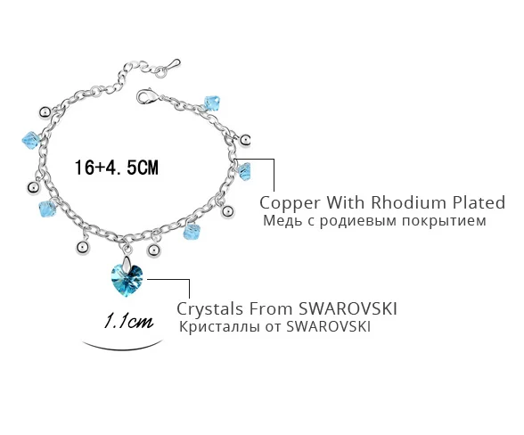 Новые кристаллы от Swarovski Браслеты кольцеобразные браслеты с брелоками для Для