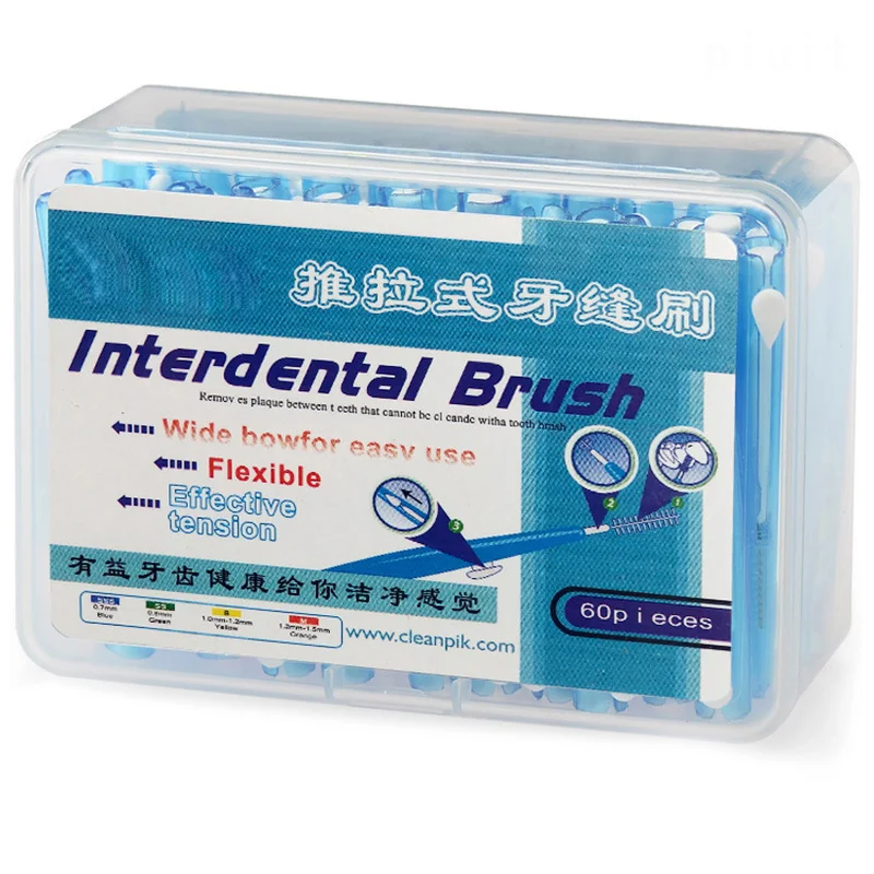 Зубная щетка зубная с эффектом отжима 60 шт. 0 7 мм для чистки зубов межзубные