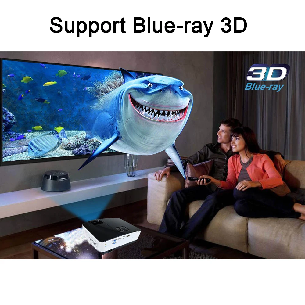 Nierbo открытый проектор 3D короткие Пледы Поддержка 1080 P 8000 люмен для школы Бизнес
