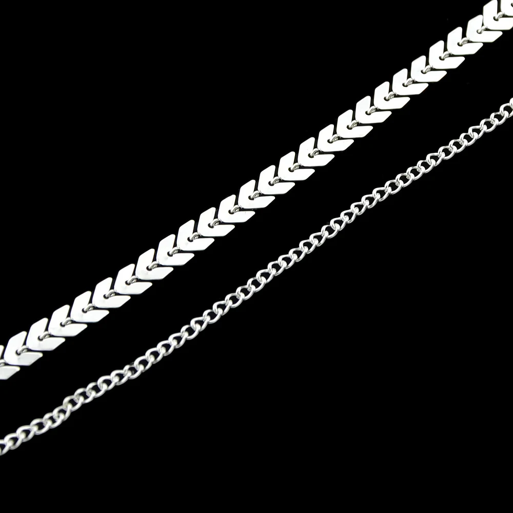 Joywish минималистский ювелирных изделий Цвет серебро Многослойная Сеть Цепочки и