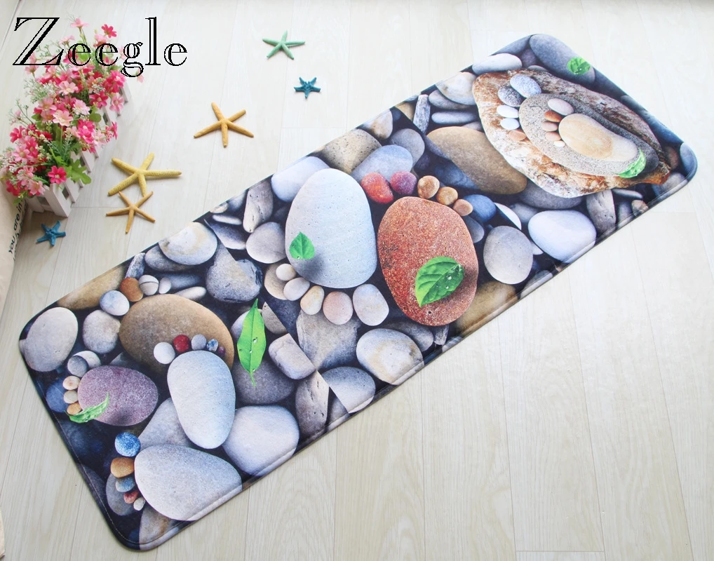 Zeegle 3D печатные коридорные коврики для прихожей длинные кухонные мягкие