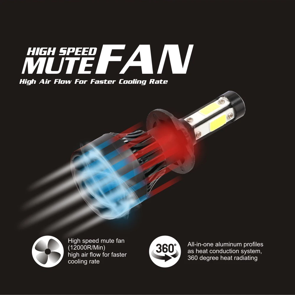Новый 2 шт. 4 сторонний COB 100 Вт/пара 10000LM светодиодные фары 9006/HB4 LED H7 9005/HB3 H11 H4/9003 Hi/Lo