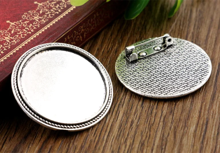 5 шт 30 мм Внутренний размер Античная Посеребренная Брошь булавка классический