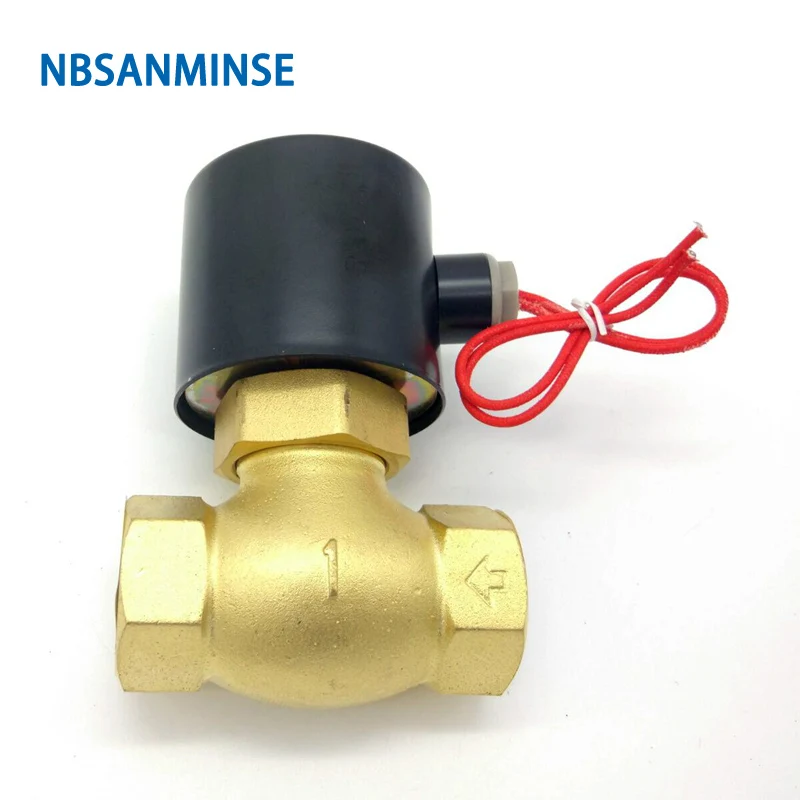 NBSANMINSE US 1 1/4 1/2 2 высокотемпературный паровой клапан латунный Соленоидный