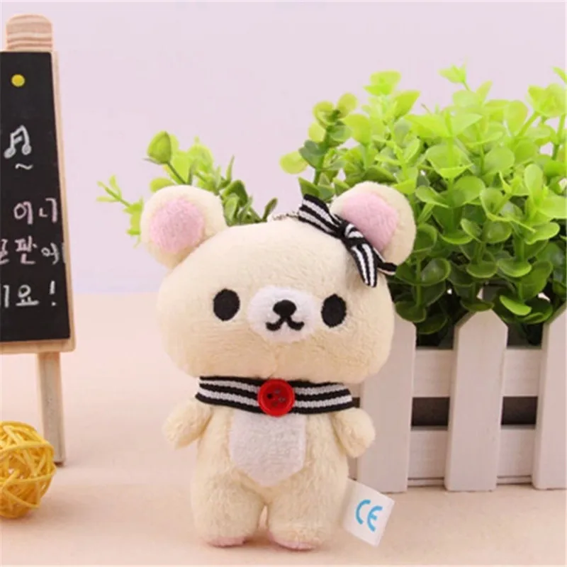 11 см супер мило мягкий плюшевый ленивый медведь Rilakkuma кукла брелок для ключей и