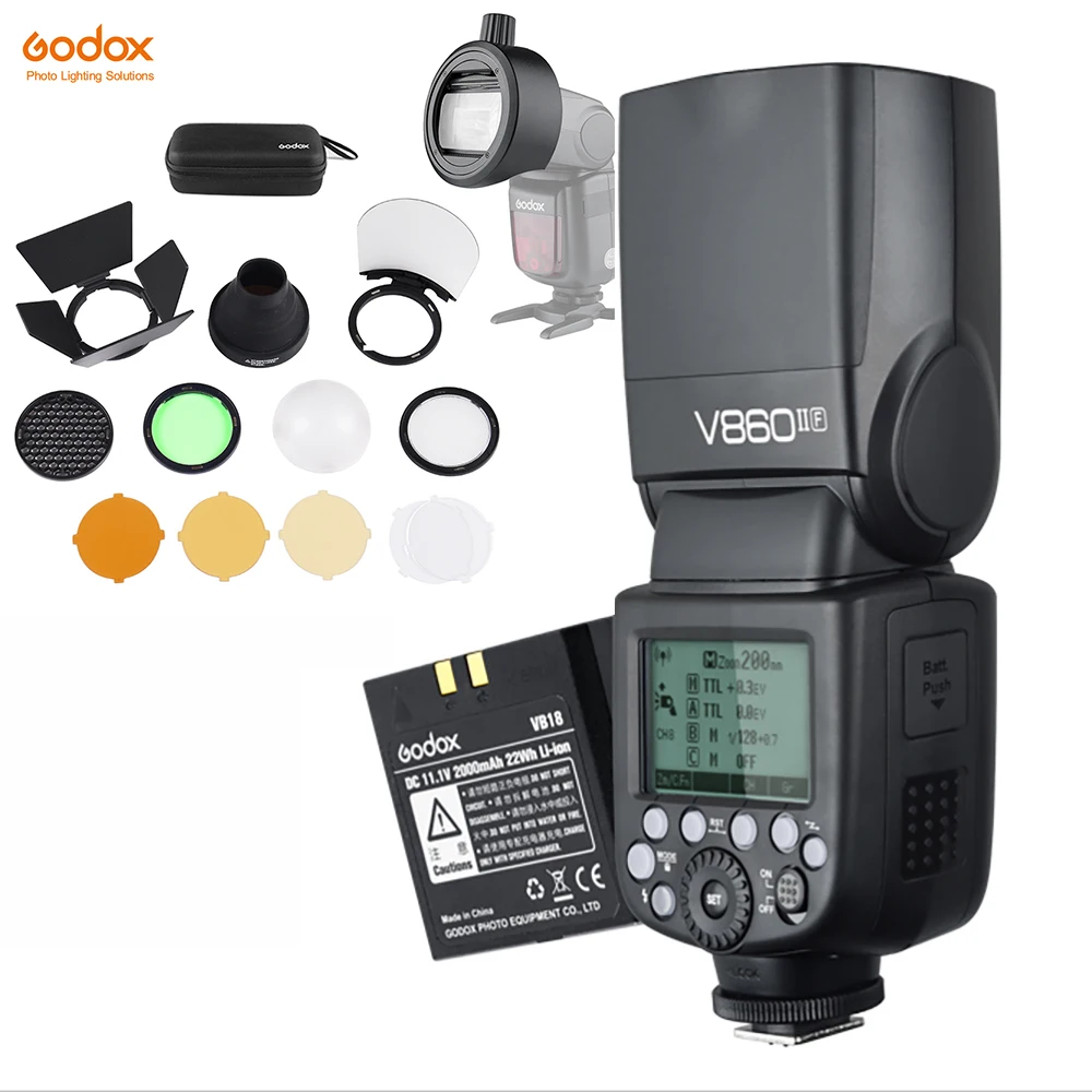 Godox V860II вспышка для камеры HSS TTL Speedlite триггер фонарик Canon Nikon Sony Olympus Fujifilm