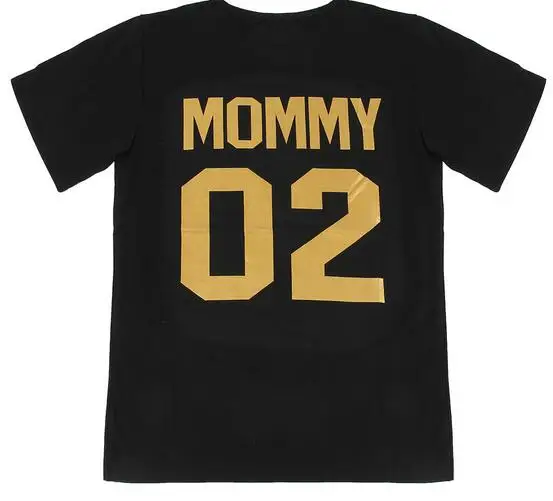Новые Семейные одинаковые наряды футболка с коротким рукавом DADDY01 MOMMY02 KID03 BABY04