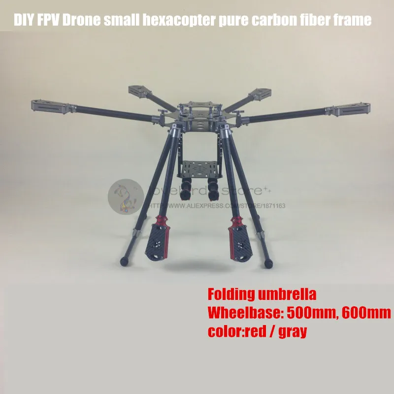 Алюминиевый складной зонт DIY FPV маленький hexacopter рама из чистого углеродного
