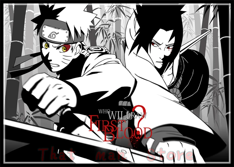 Аниме Белый Картонный постер Uzumaki постер Naruto один кусок бар для кафе для дома Декор стикер на стену 42*30 см без рамки - Цвет: Небесно-голубой