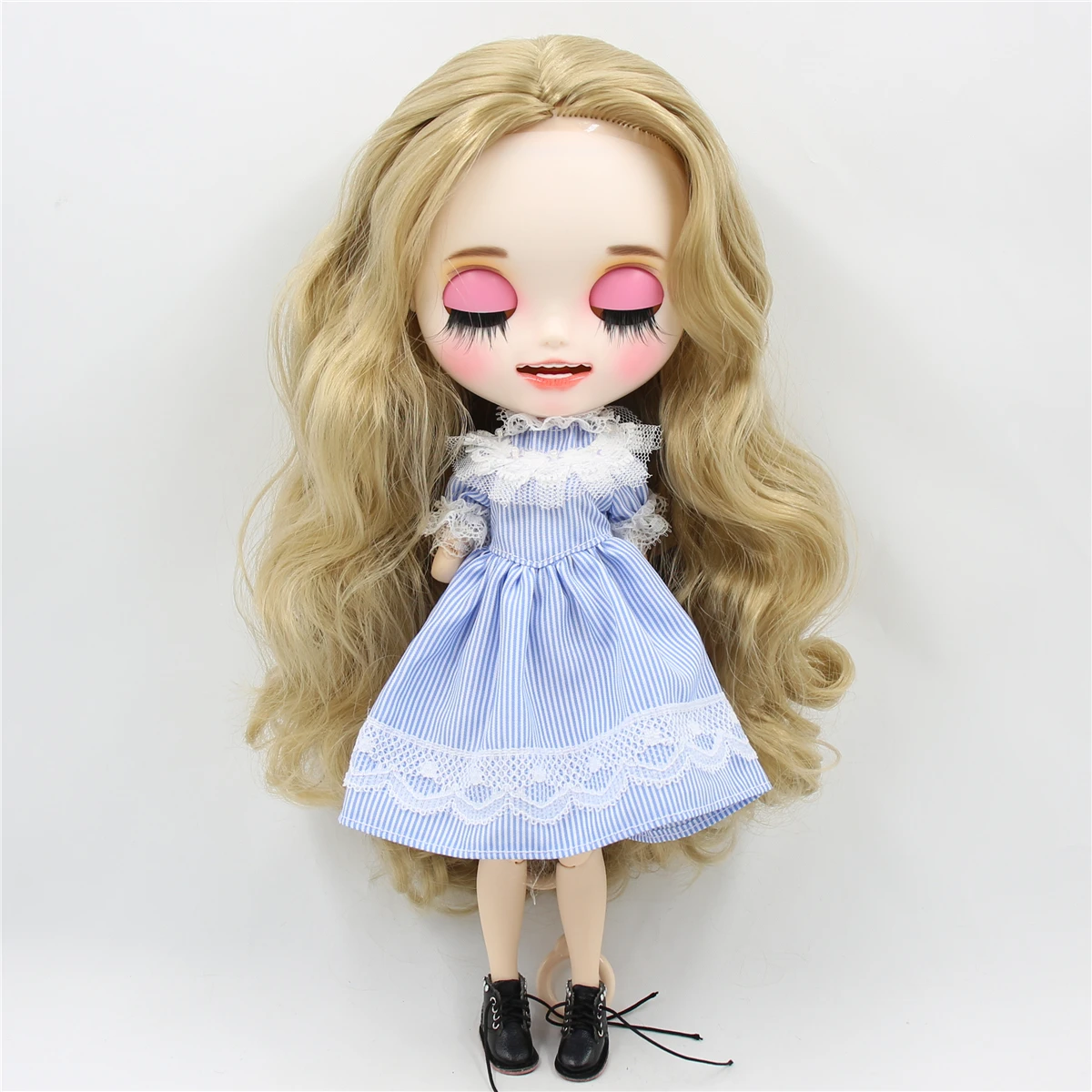 Кружевное платье ICY DBS Blyth doll licca в синюю полоску|Куклы| |