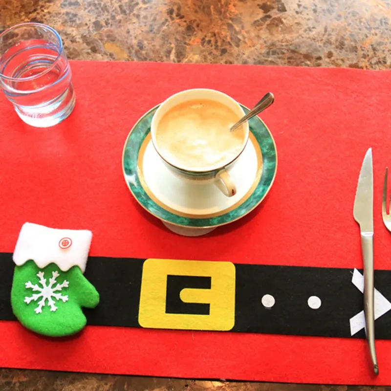 Коврик для стола в виде Санты столовые коврики кофе коврик посуды Рождественское