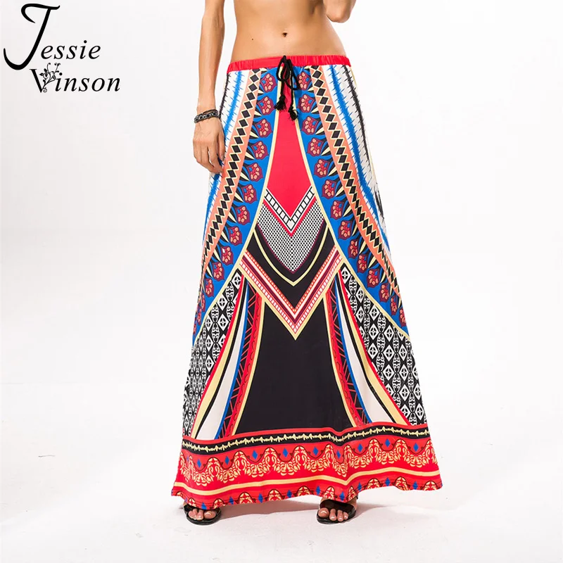 Женская Длинная пляжная юбка Jessie Vinson повседневная макси в богемном стиле с