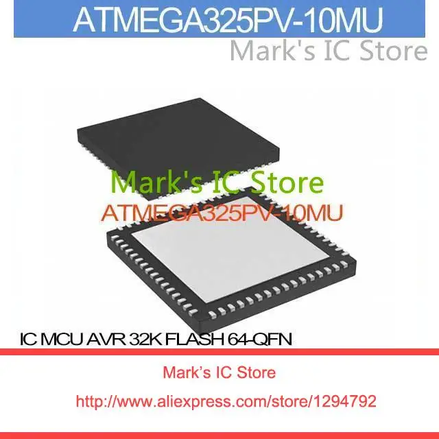 Atmega325pv 10mu IC MCU AVR 32 К вспышка 64 QFN ATMEGA325PV 325PV ATMEGA325P ATMEGA32 325PV|mcu development|ics insuranceic diode |