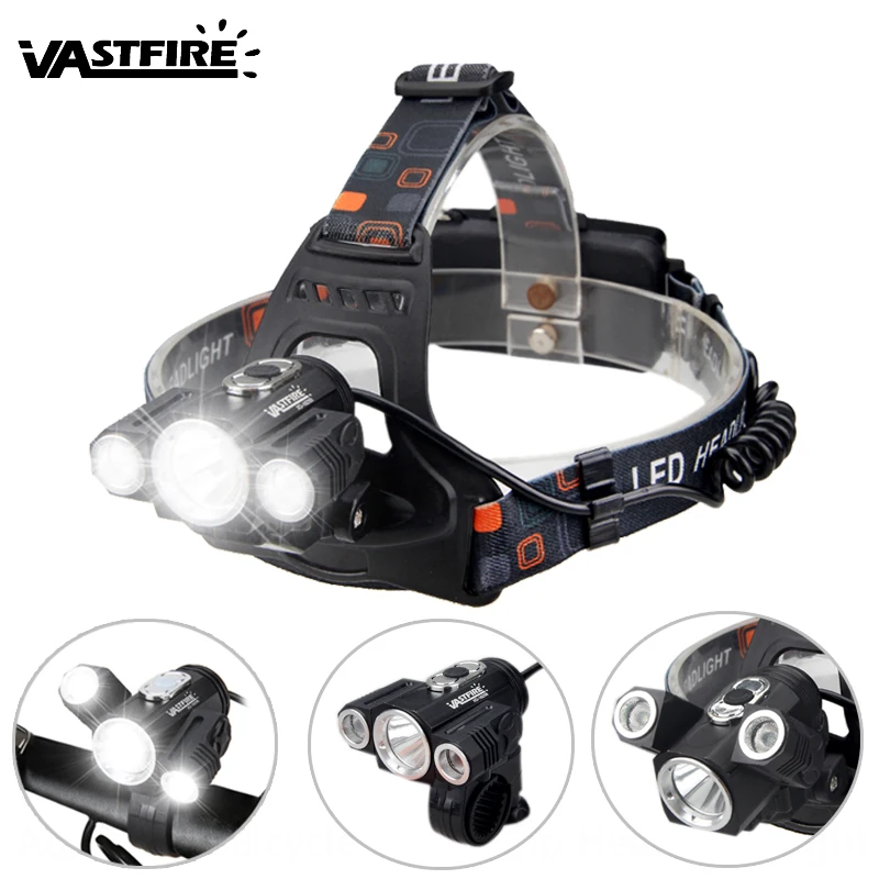 Налобный фонарь на велосипед 1200 лм 3 светодиосветодиодный T6 + 2R5|headlamp headlight|head lampxm-l