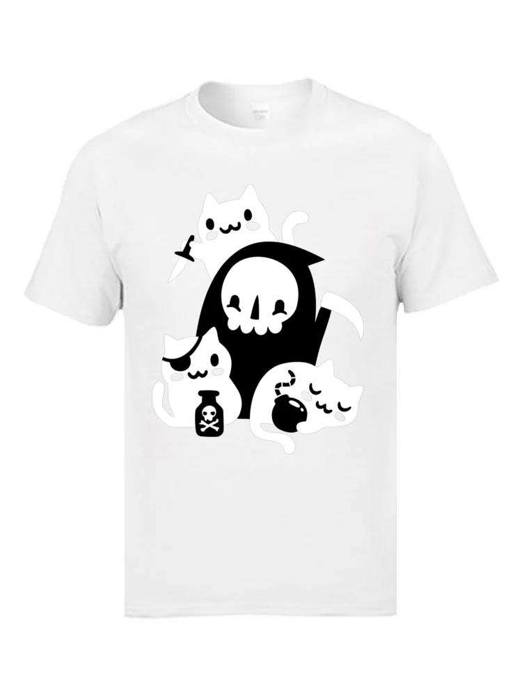 Забавная футболка Grim Reaper с пиратами и кошками 3d-футболка из 100% хлопка круглым