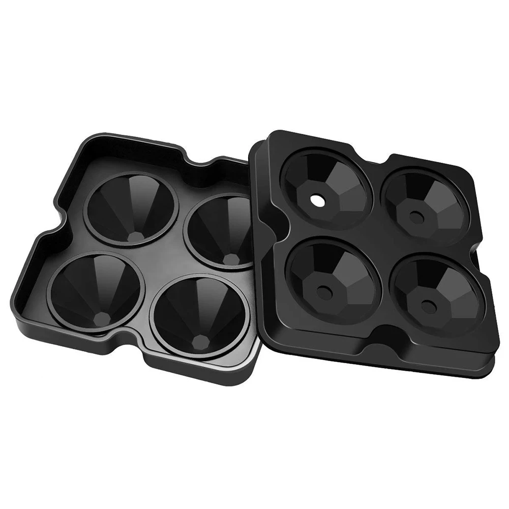 4 Cavity Diamond Shape 3D Ice Cube Mold Maker Bar Party Silicone Trays Chocolate Kitchen Tool | Дом и сад