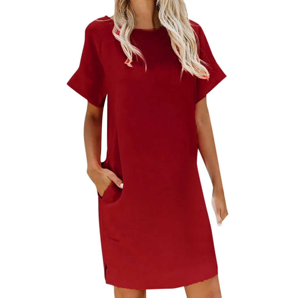 Vestidos De Fiesta Багги Sukienka Vestiti Donna Женская мода Elbise короткий рукав o образный вырез