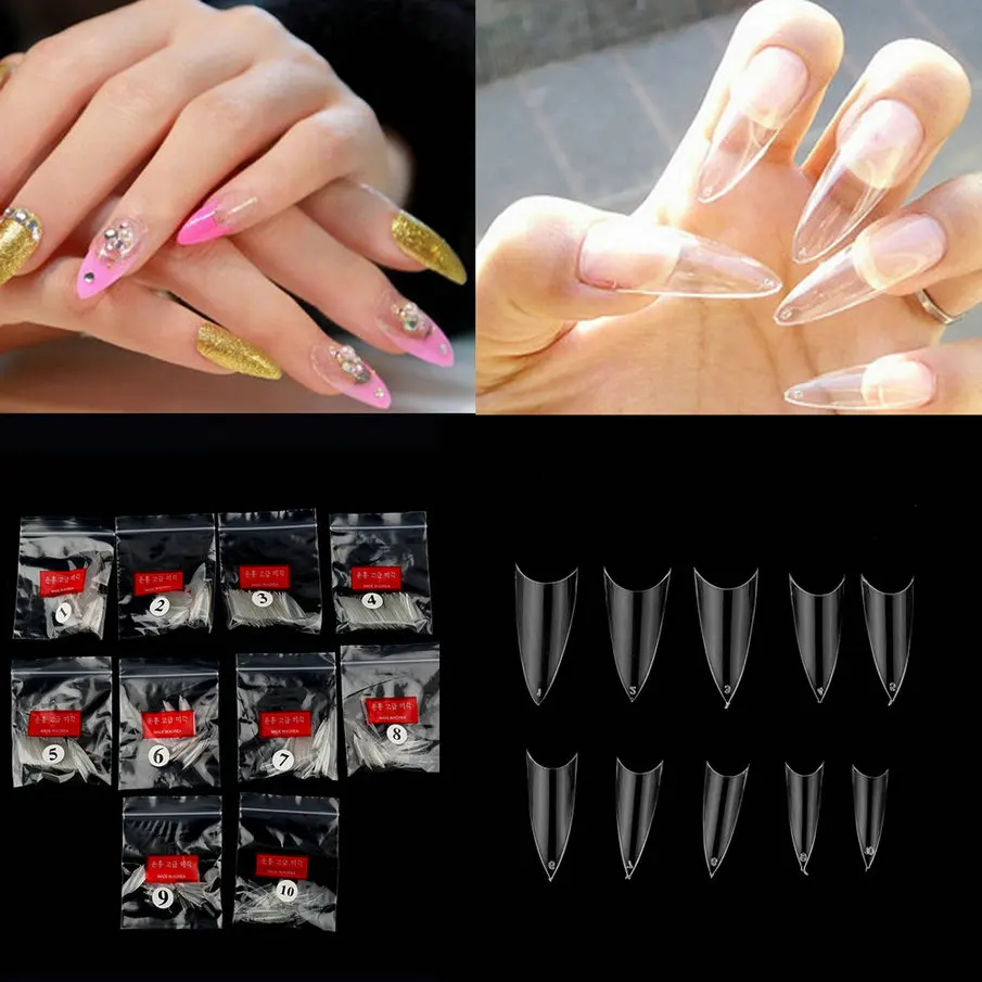 Imported 500pcs Nail Tips Women Girl Transparent Clear Natural Stilet In Pakistan In Pakistan Branded 500pcs Nail Tips Women Girl Transparent Clear Natural Stilet In Pakistan In Pakistan Pkbazaar