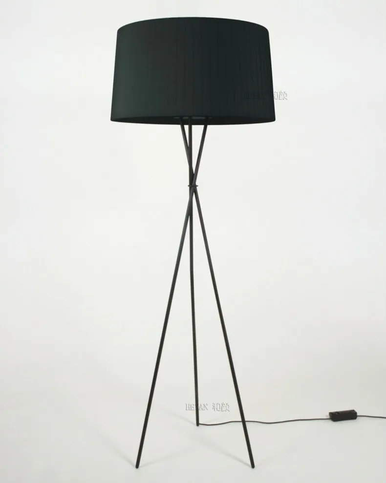 black floor lamp Постсовременный скандинавский тканевый художественный трехфутовый Торшер для гостиной, для учебы, декоративная лампа, простая художественная Вертикальная настольная лампа - Цвет абажура: black floor lamp
