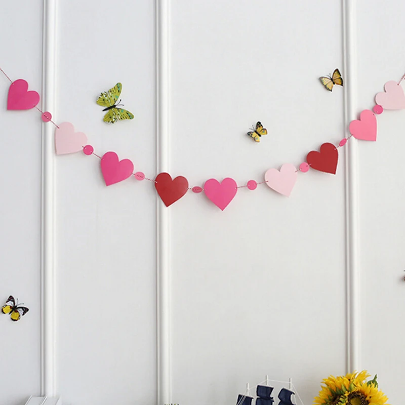 Баннеры в форме сердца войлочные модные баннеры украшение виде флага День