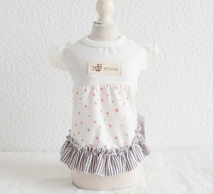 Звездное Хлопковое платье жилет для собаки кошки Цветочное домашнего питомца