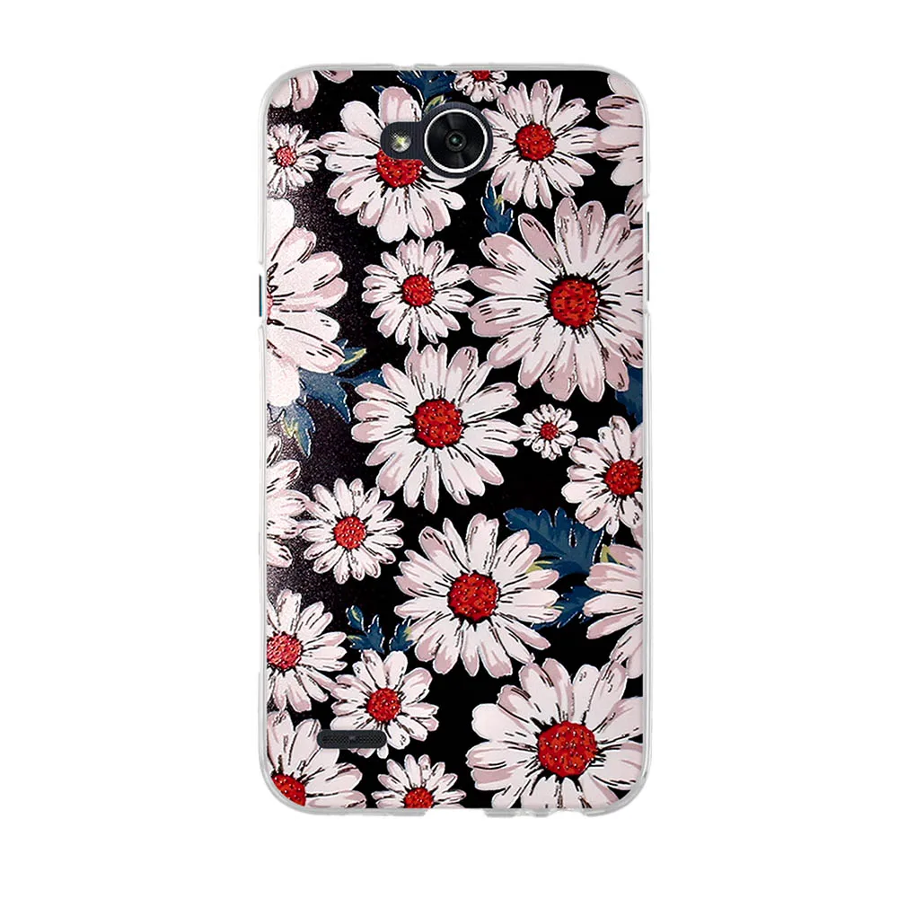 Чехол для LG X power 2 мягкий чехол из ТПУ с силиконовый цветочным рисунком защитный