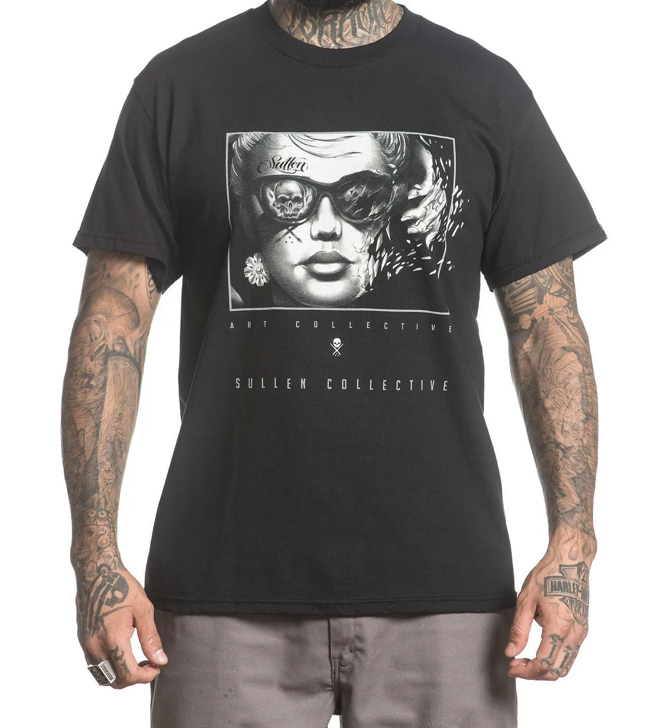 Угрюмый коллективное искусство потрясены татуировки футболка SML Xl 2xl 3xl продавец