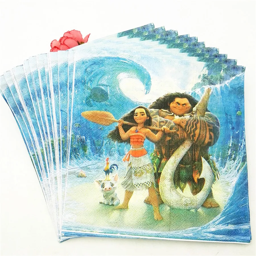 20 шт с днем рождения Моана вечерние украшения милый мультфильм товары для