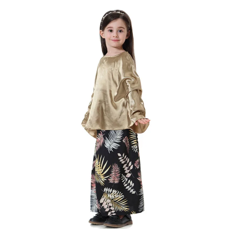MISSJOY Abaya/Детское платье в Дубае сатиновое с рукавами летучая мышь для девочек