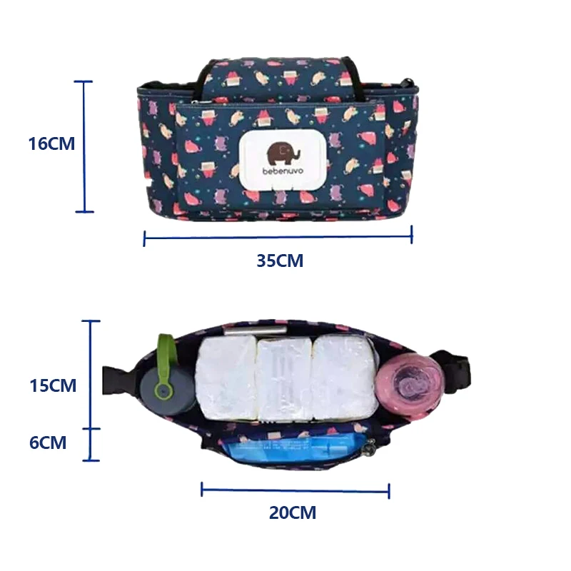 Многофункциональная сумка для детских подгузников висящая на коляске Детская