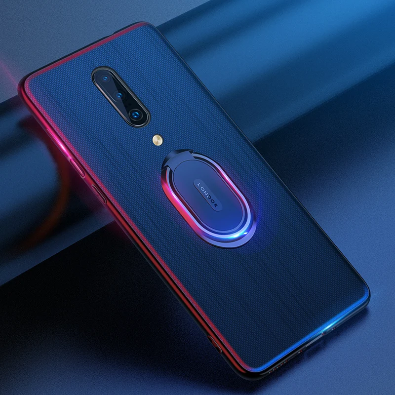 Оригинальный чехол для Oneplus 7 Pro из искусственной кожи с автомобильным магнитным