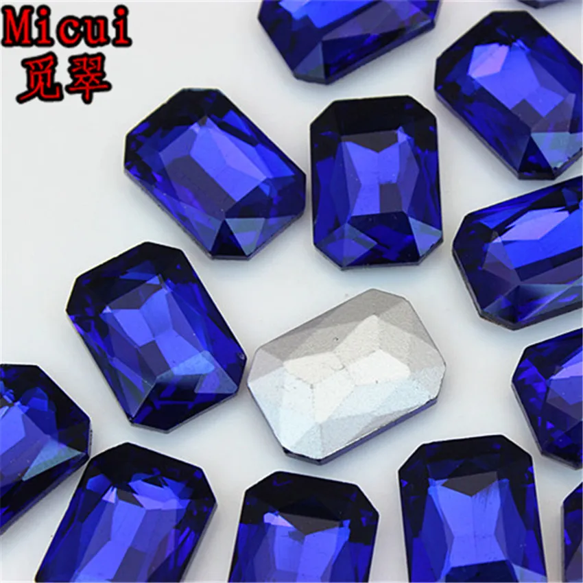 Micui 30PCS 13*18mm Rectangular octagonal Crystal Tip back Rhinestones Glass Crystals For Clothes Jewelry Decorations ZZ146 | Дом и сад