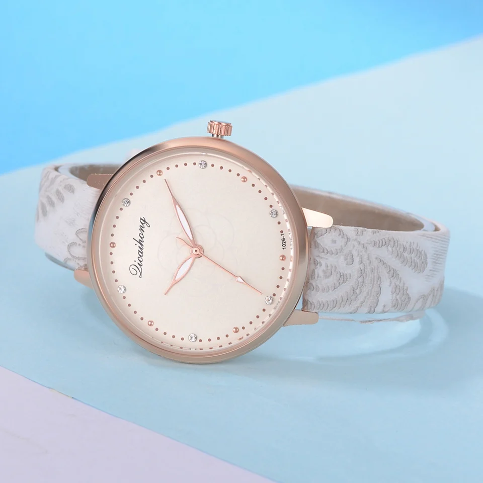 Часы женские модные роскошные спортивные часы браслет кожаный ремешок простой с