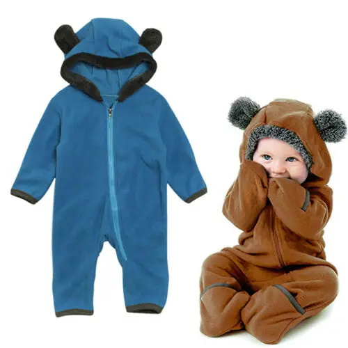 Детский флисовый комбинезон с длинным рукавом на молнии | Мать и ребенок