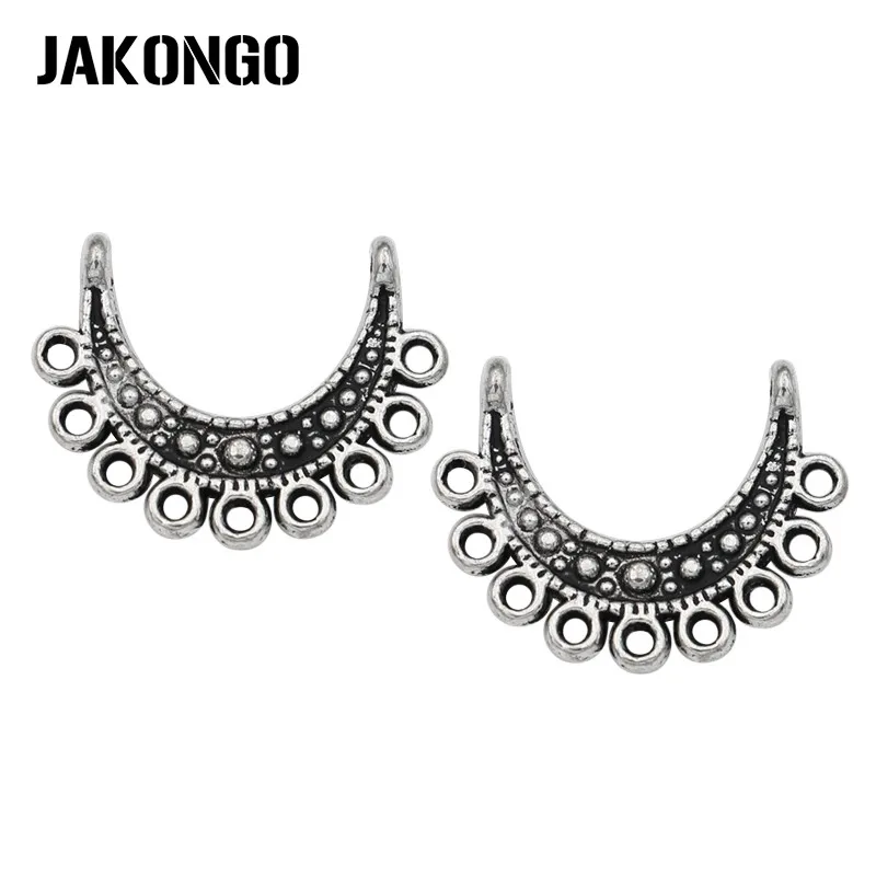 JAKONGO 10 шт. античный посеребренный соединитель в виде Луны для Аксессуары