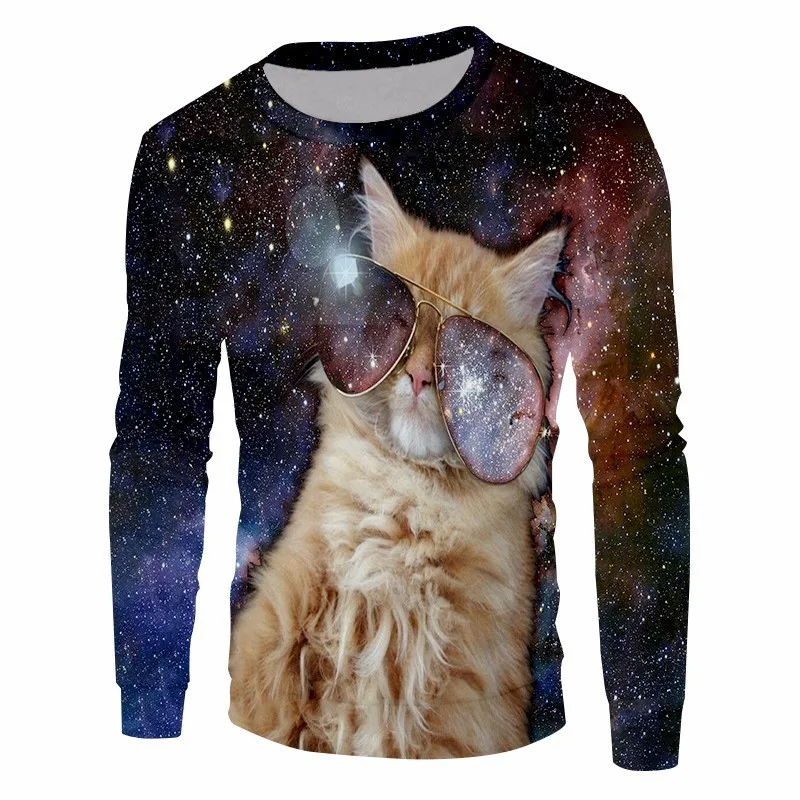 OGKB толстовки для женщин/мужчин крутой Принт Галактика космическая кошка 3d